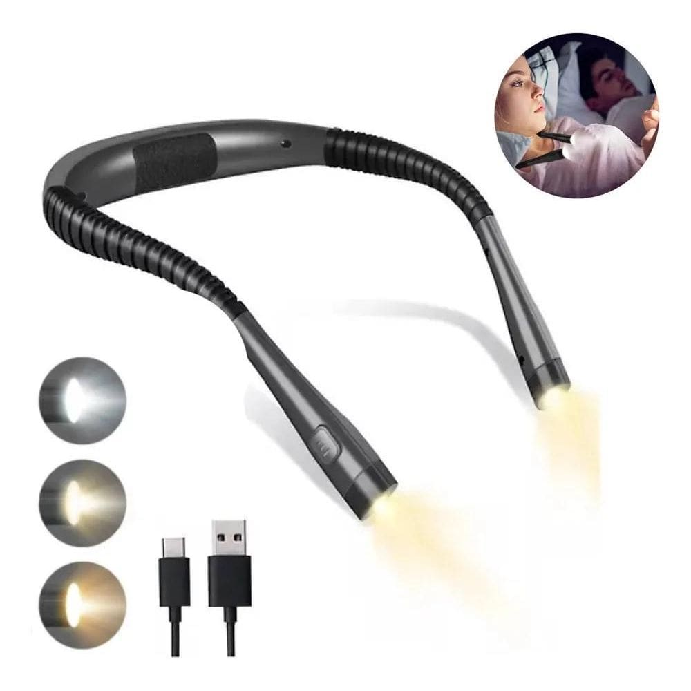 Luz De Leitura De Pescoço Dobrável Luz Leitura Recarregável