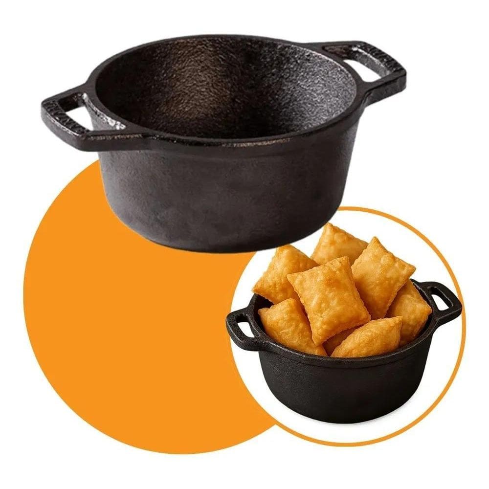 3X Cumbuca Malga De Ferro Fundido Servir Porções 320Ml 10Cm