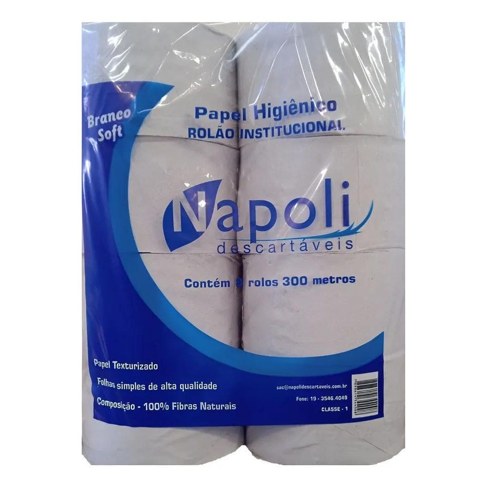 10X Papel Higiênico Rolão 300M C/8 Rolos