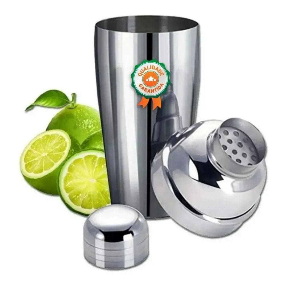 Coqueteleira Inox 500Ml Reforçada C Dosador E Filtro Premium