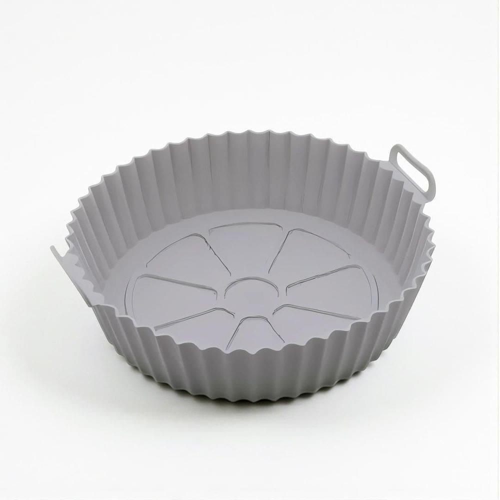 Forma Reutilizável De Silicone Cinza Para Airfryer 16Cm