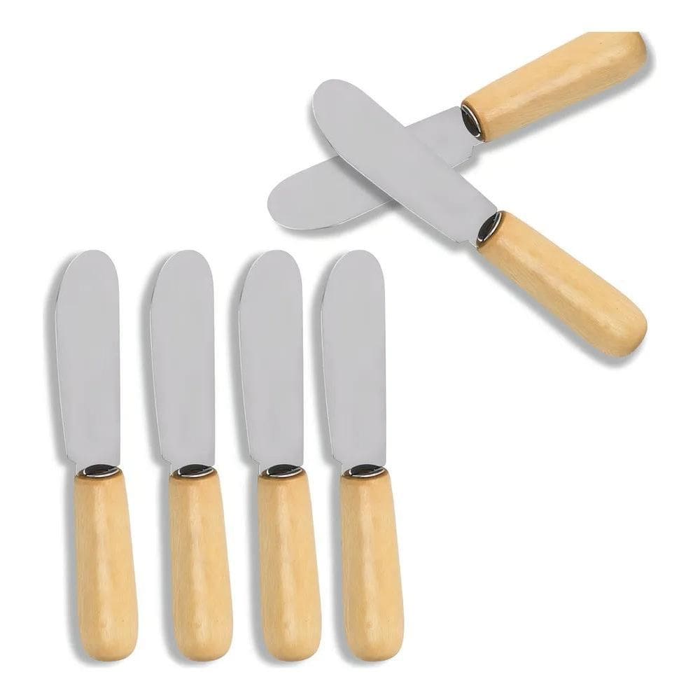 2X Espatula Para Manteiga Cabo Madeira Megagift 6 Peças
