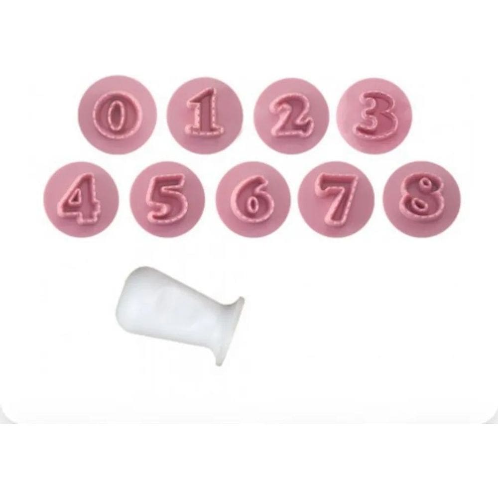 2X Kit Carimbos Números Fofos 2Cm Blue Star Marcar Docinhos