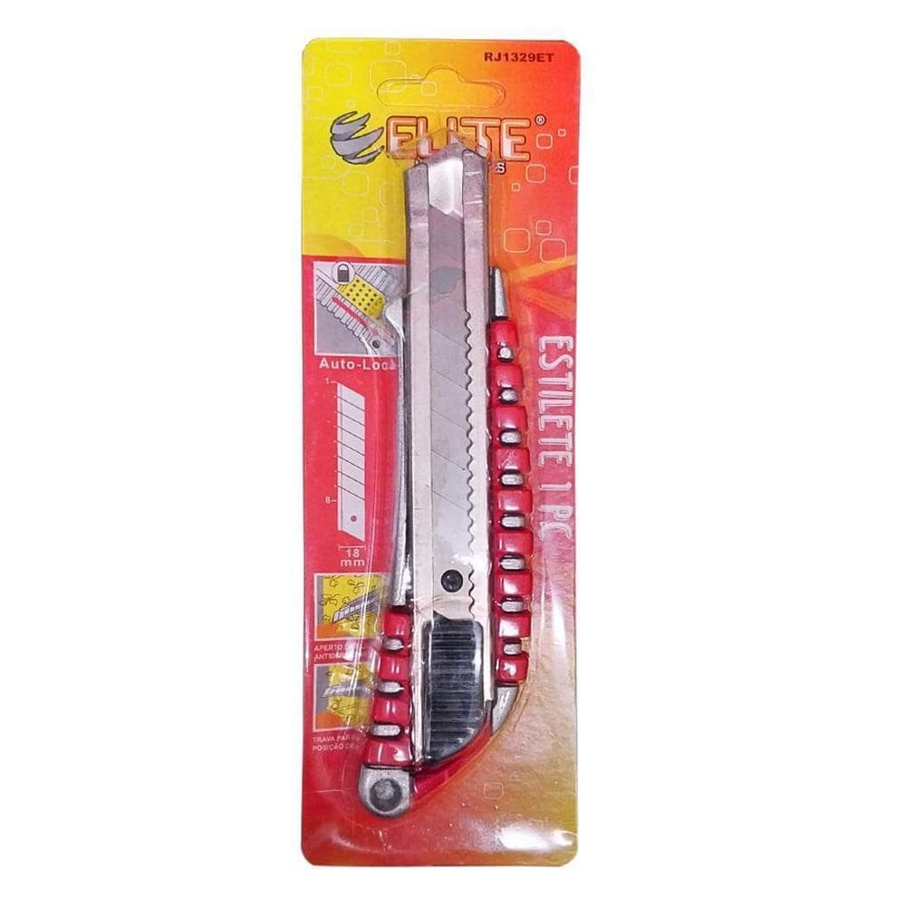 Estilete 18mm Inox | Multiuso | Vermelho