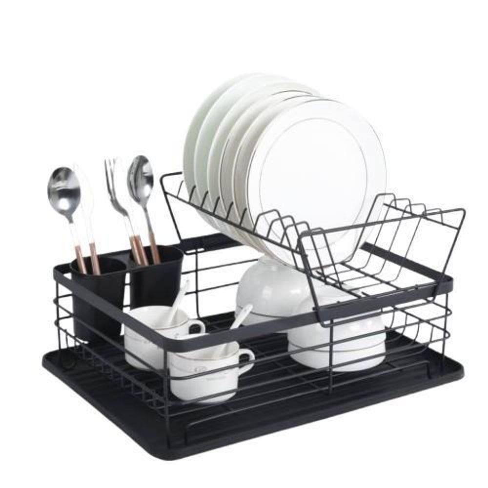 Escorredor De Louça 2 Andares Em Metal Preto Fosco