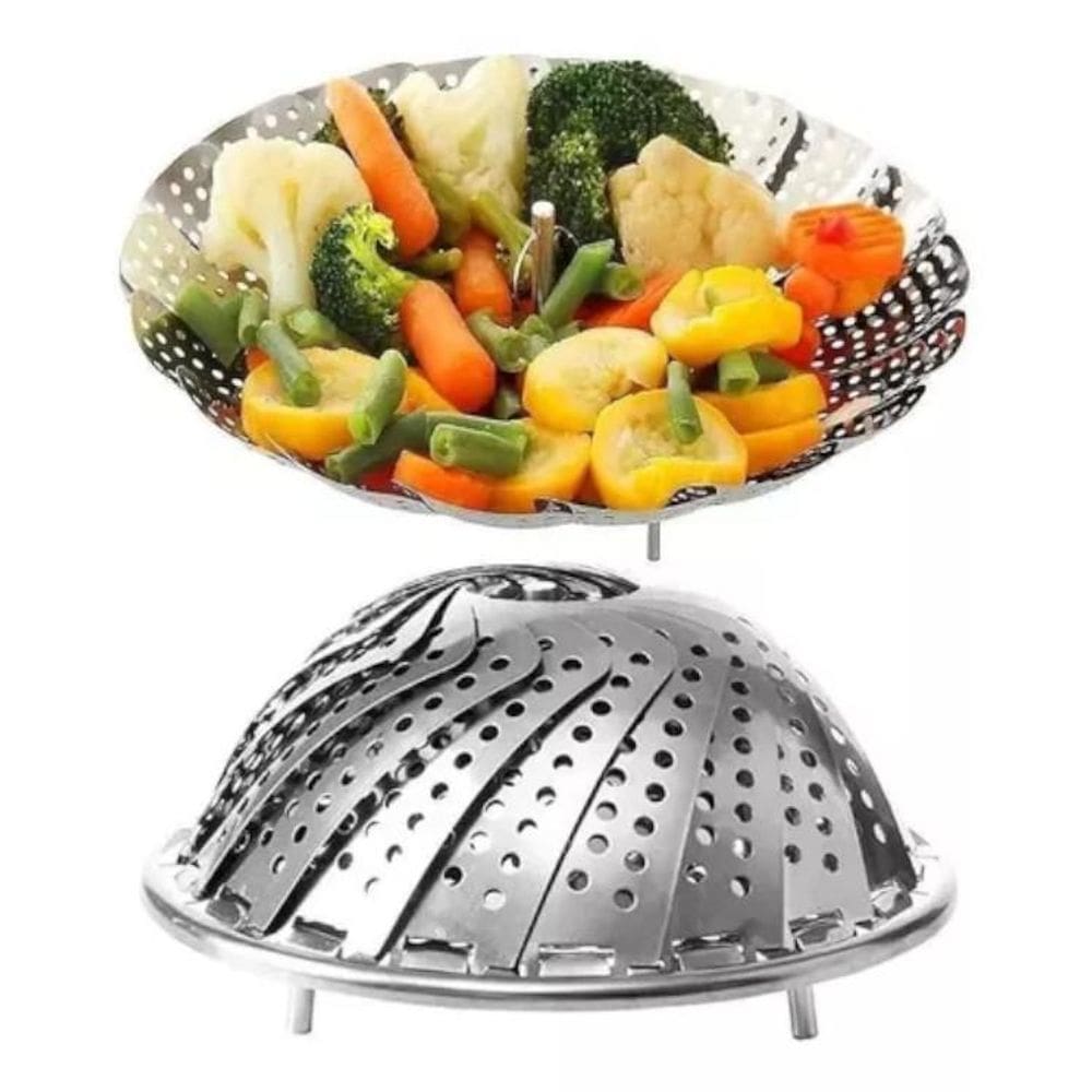 Super Cesto Cozimento A Vapor E Escorredor Peneira Legumes