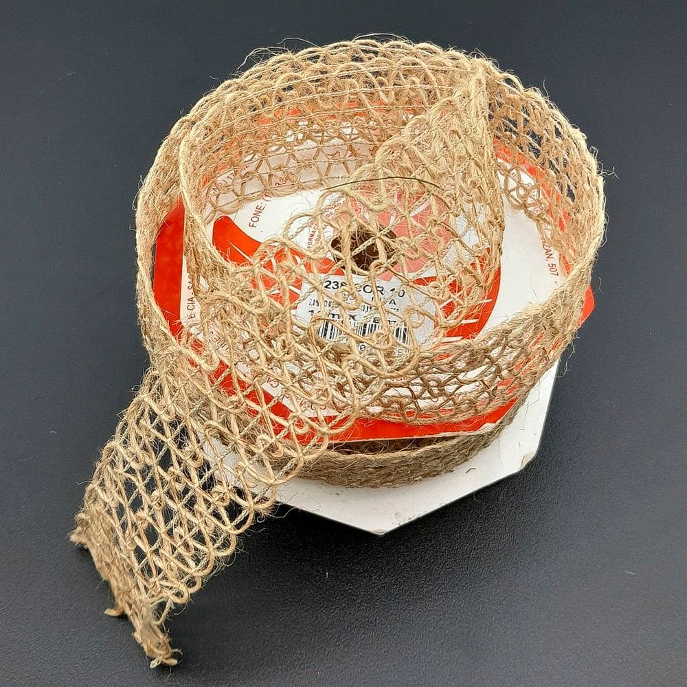 Fita Juta Rolo Artesanal Decoração Natal 38mm x 10m Kit 4pçs