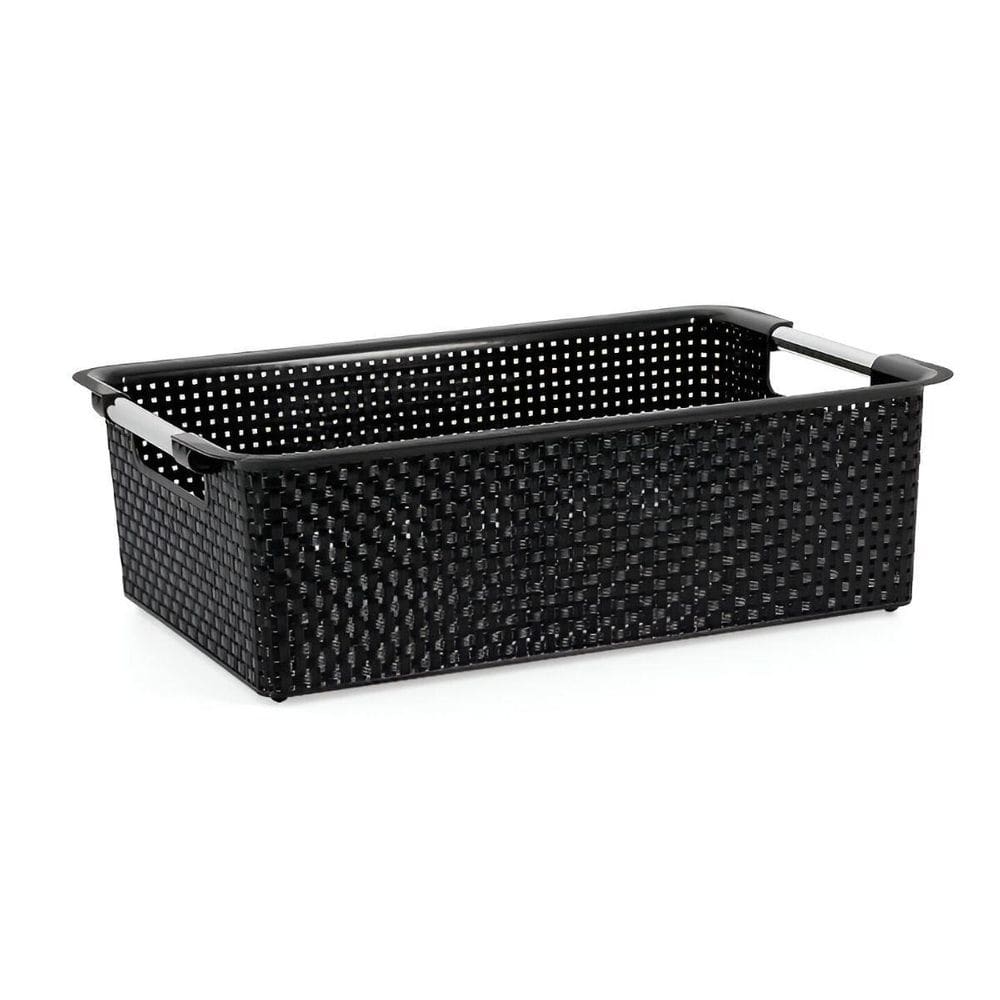 Cesto Organizador Em Rattan Preto 04