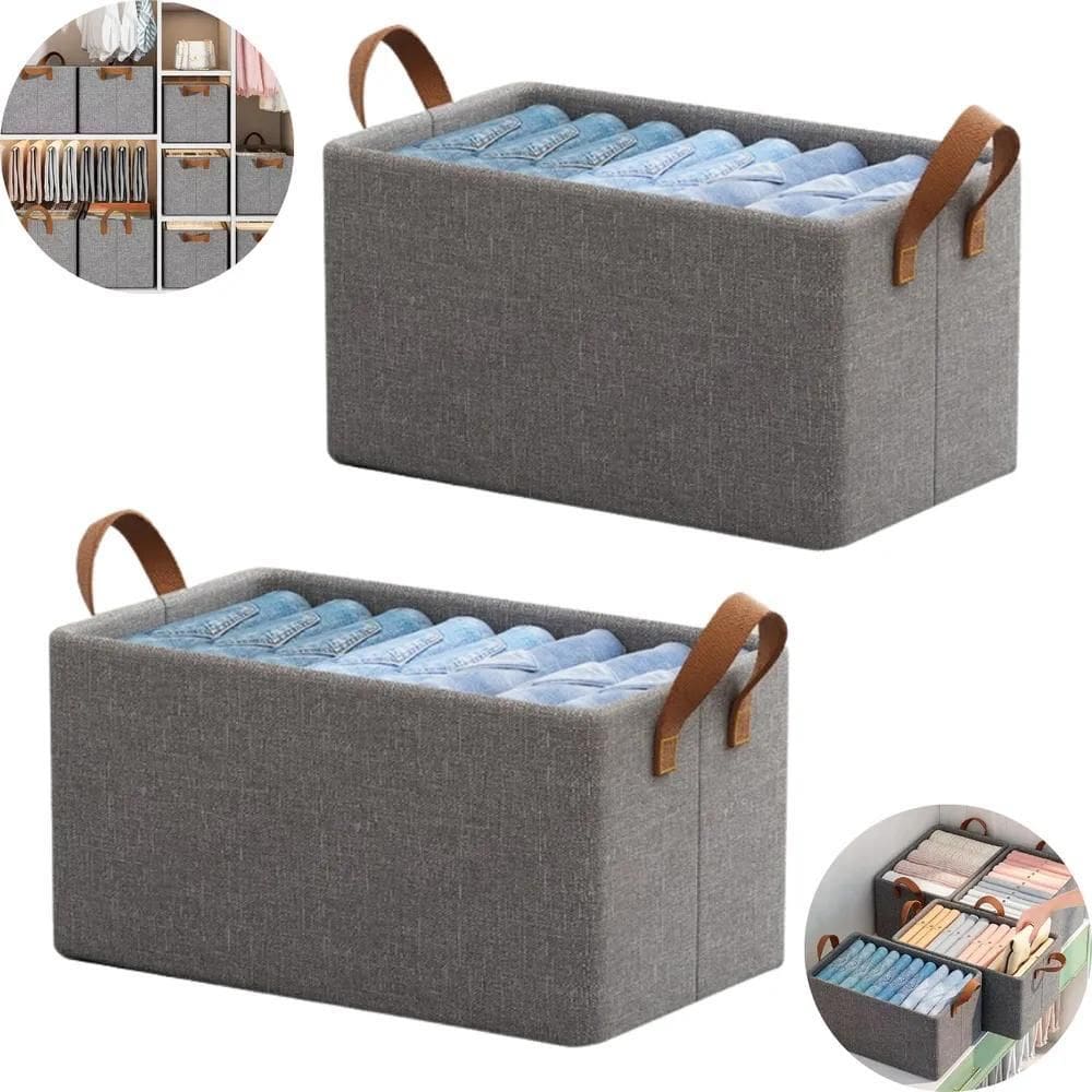 3X Kit 2 Caixa Organizador De Roupas Íntimas Camisetas Calça