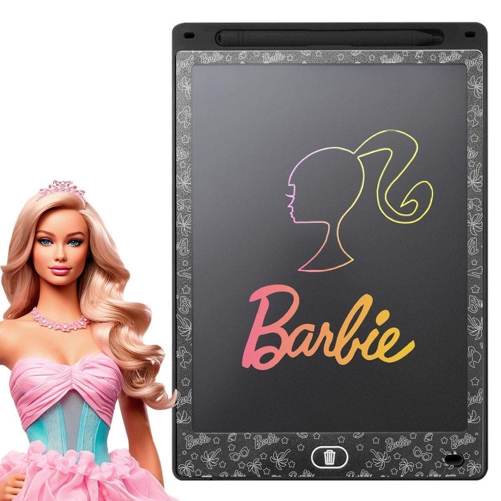 Lousa Mágica Barbie Rosa Infantil Led Lcd + Caneta Presente