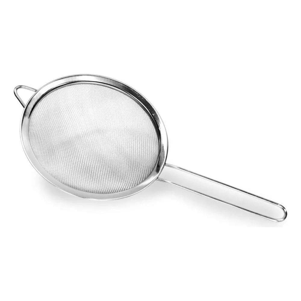 Peneira Inox 16Cm Com Cabo Coador Malha Aço Inox Resistente