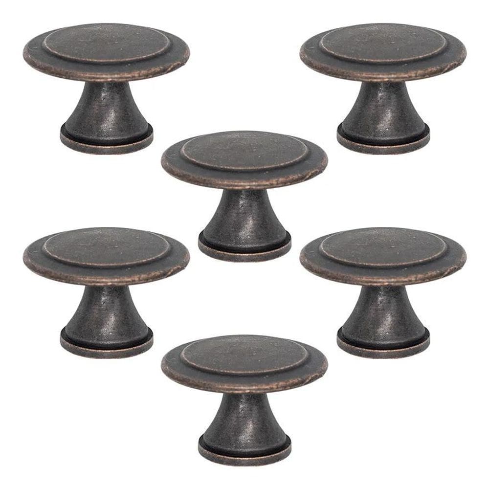 6 Pçs Puxador Ponto Bolinha Colonial 1 Fu Bronze Envelhecido