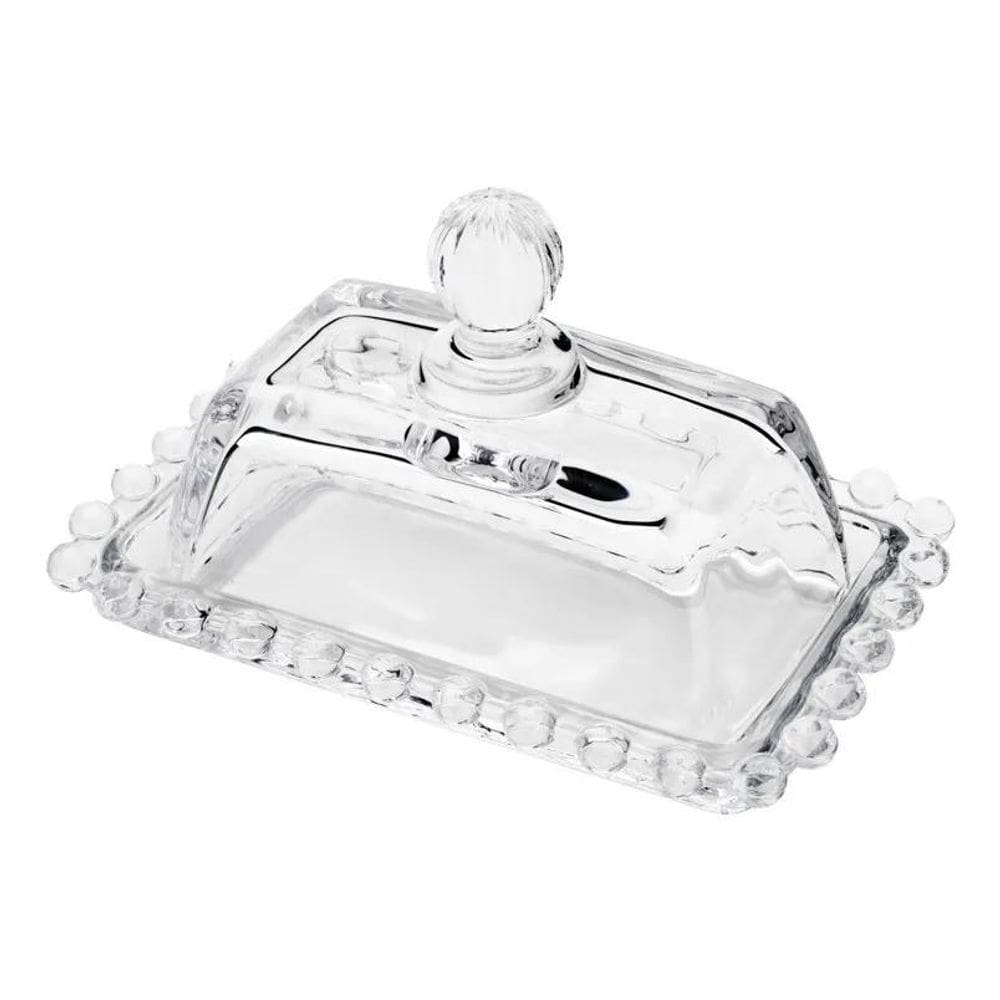 3X Manteigueira De Cristal Pearl Incolor Wolff