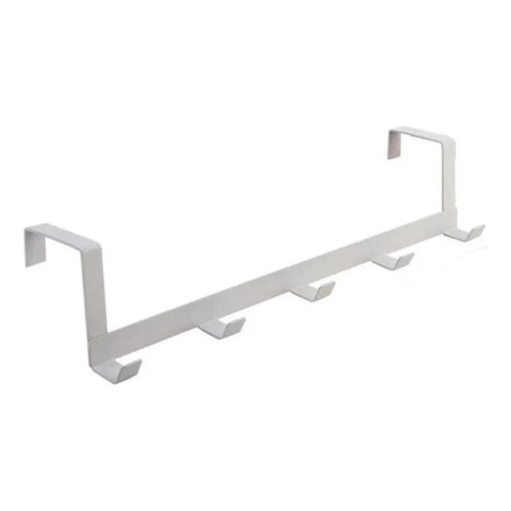 10X Kit 2 Suporte De Porta Com 5 Ganchos Multiuso Toalhas B