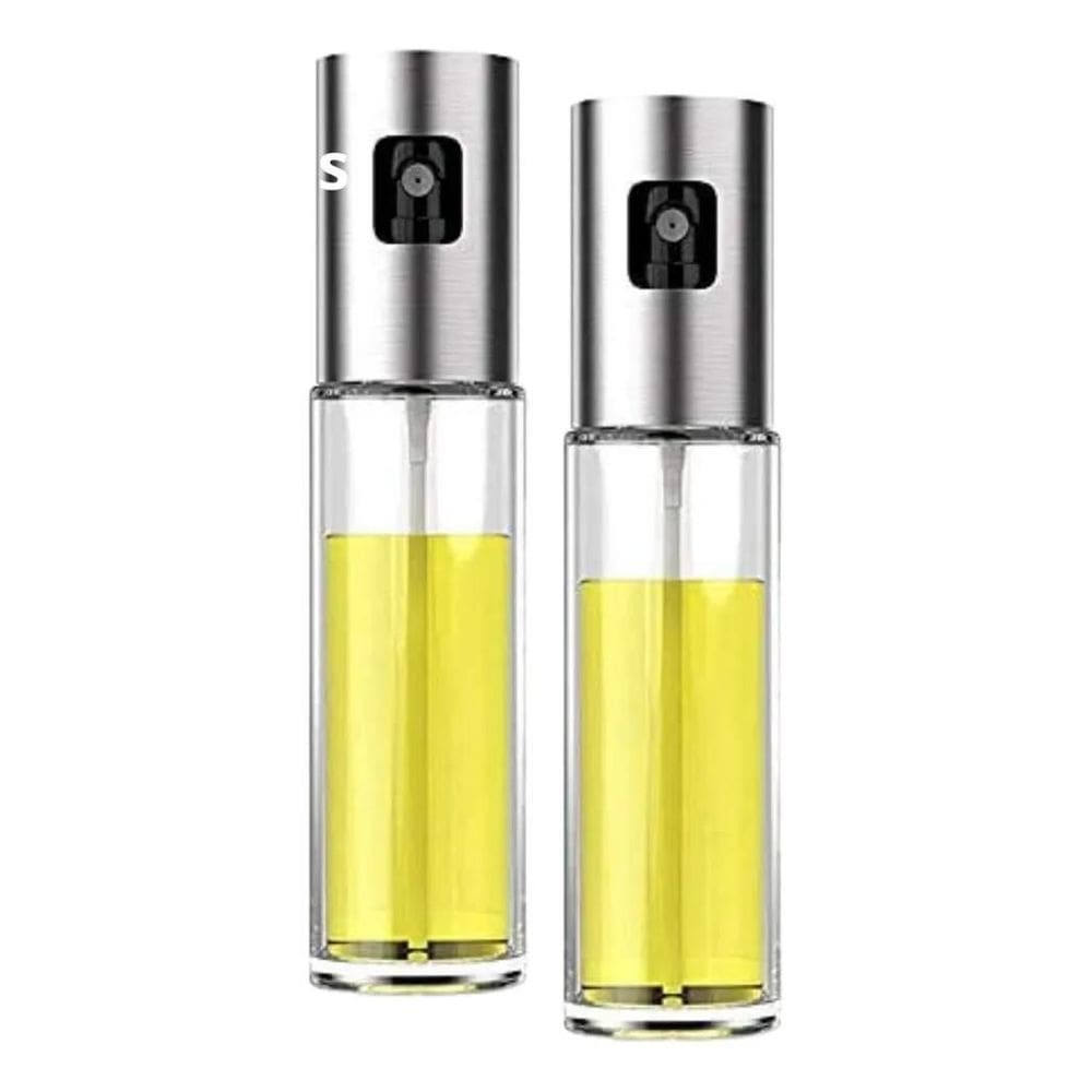 10X 2 Galheteiros Spray Porta Azeite Vinagre Vidro Prata 100