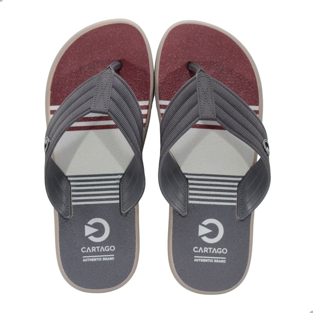 Chinelo Masculino Cartago Montreal Cinza/Basalto/Bordo 11729