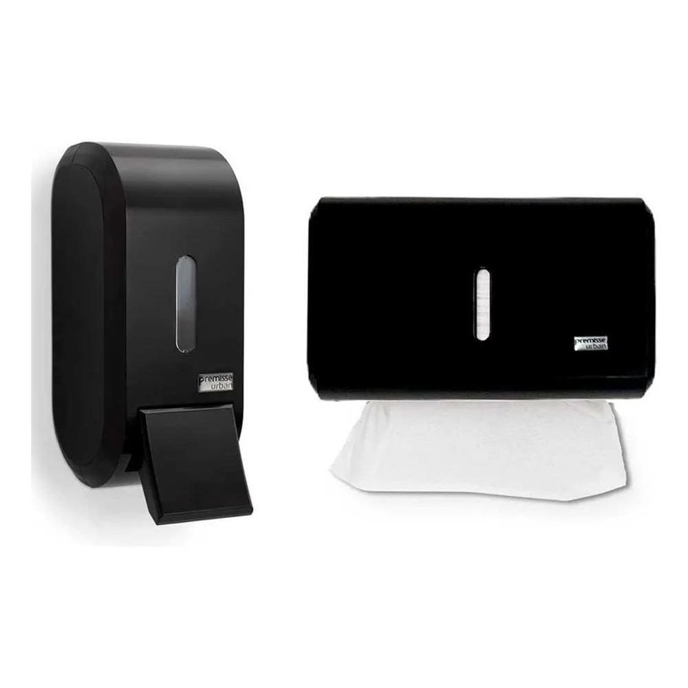 Jogo 1 Suporte Sabonete Líquido + 1 Porta Papel Toalha Cor P