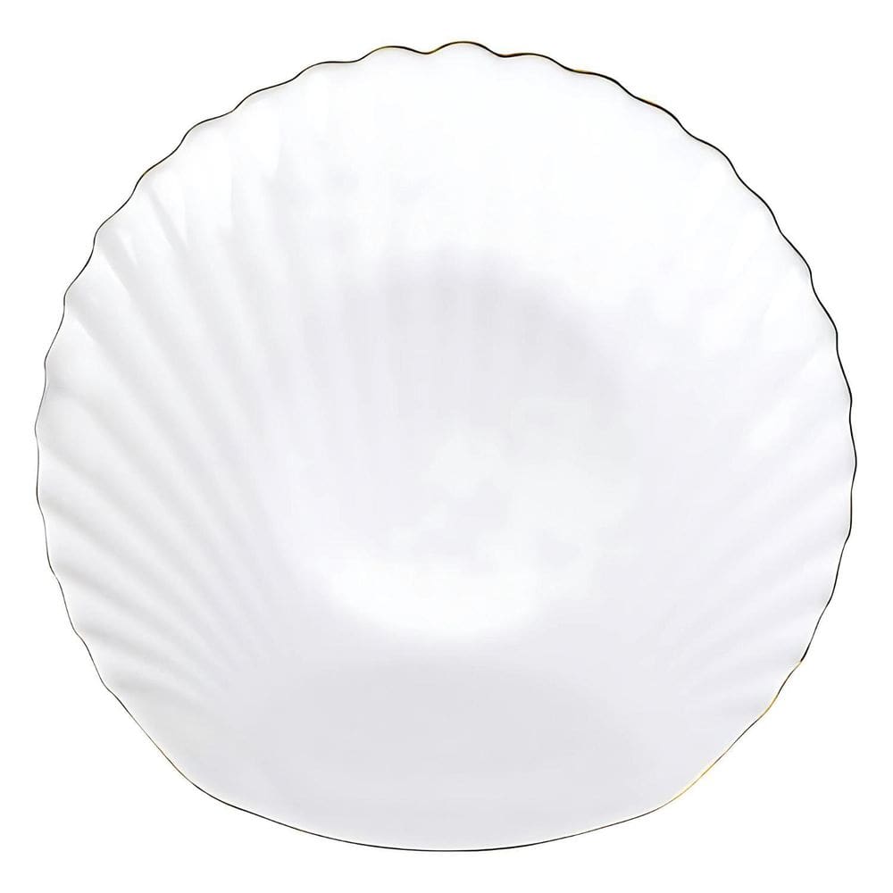 Prato Fundo Tetis Vidro Opalino Gold Rim Sopa 22,9Cm Fullfit