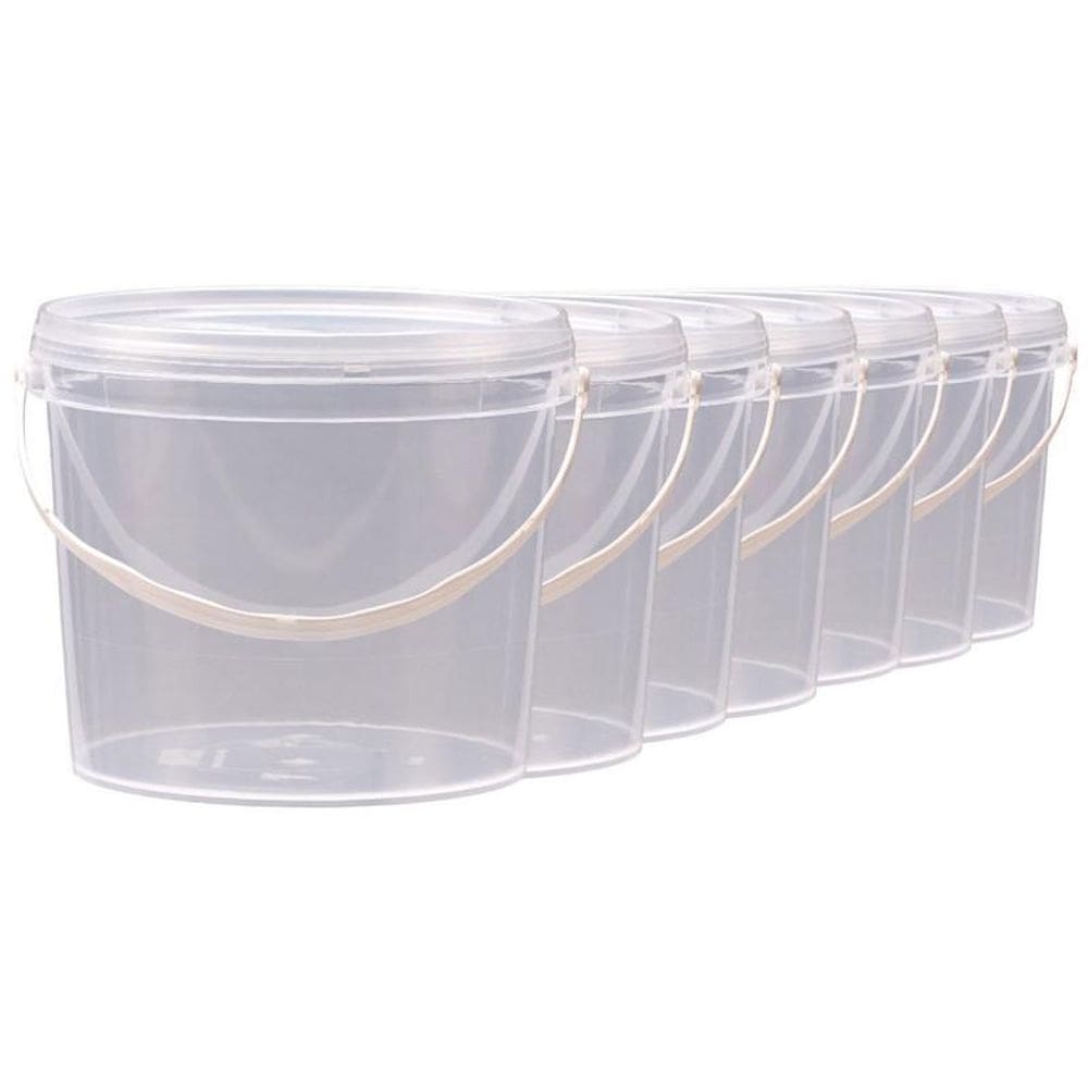 Balde Transparente 1.8L Atóxico Com Lacre 7 Pçs