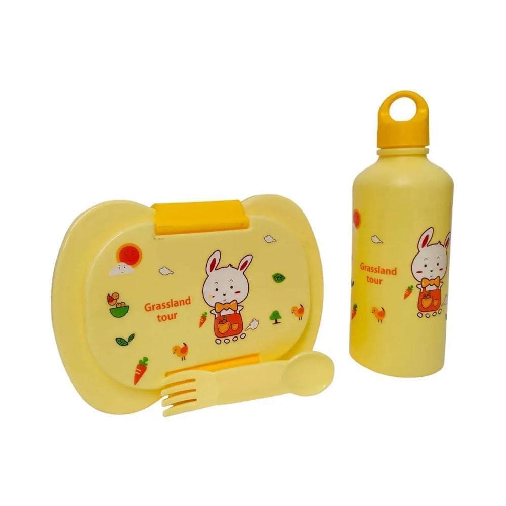 Kit Marmita Infantil Escolar 3 Peças Amarelo Tokyo Design
