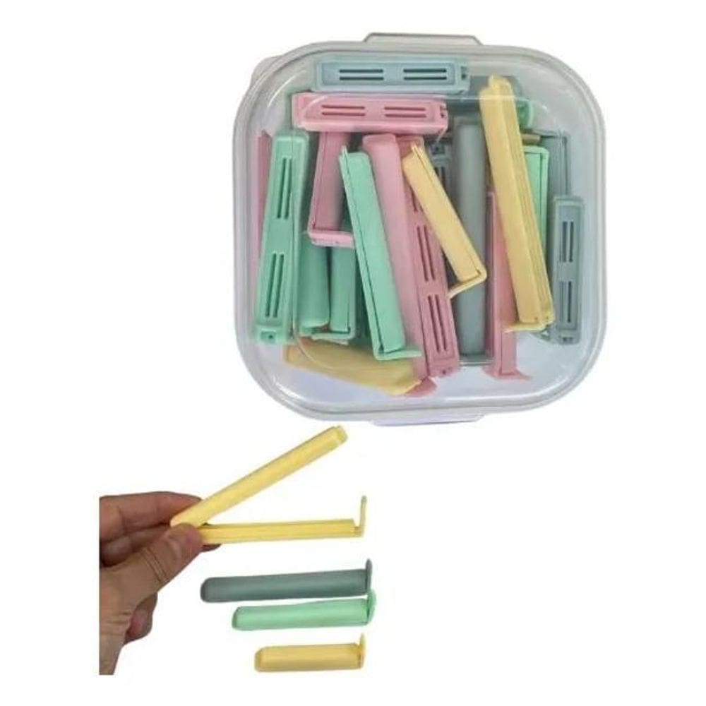 2X 30 Prendedores Pregador Fechar Vedar Embalagem Alimentos