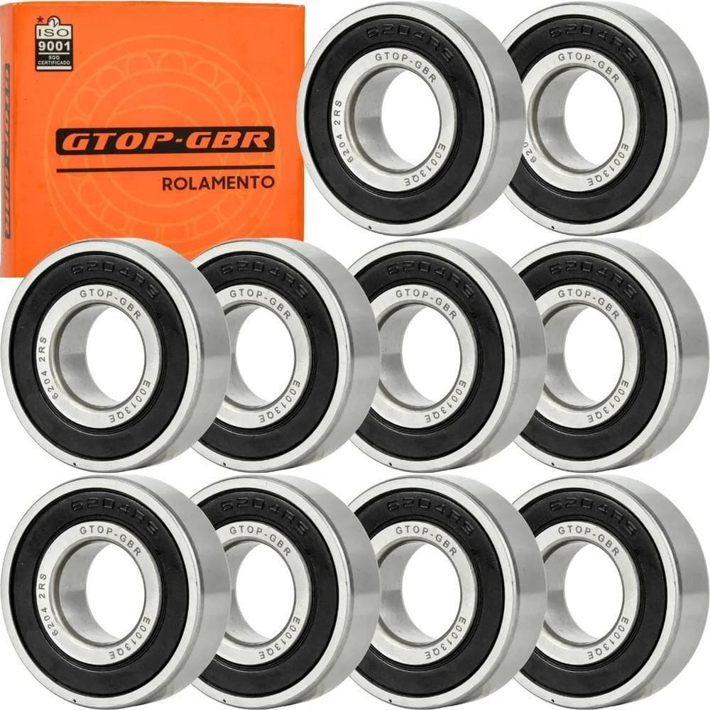 10 Peças Rolamentos Rígido De 6204 2Rs C3 20X47X14