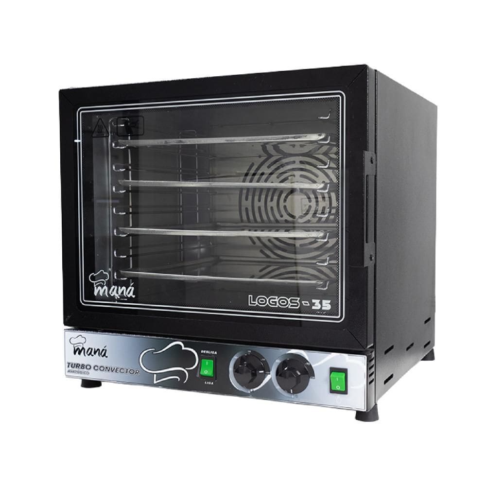 Forno Turbo Convector Elétrico Maná Logos 35 Analógico Preto 110V