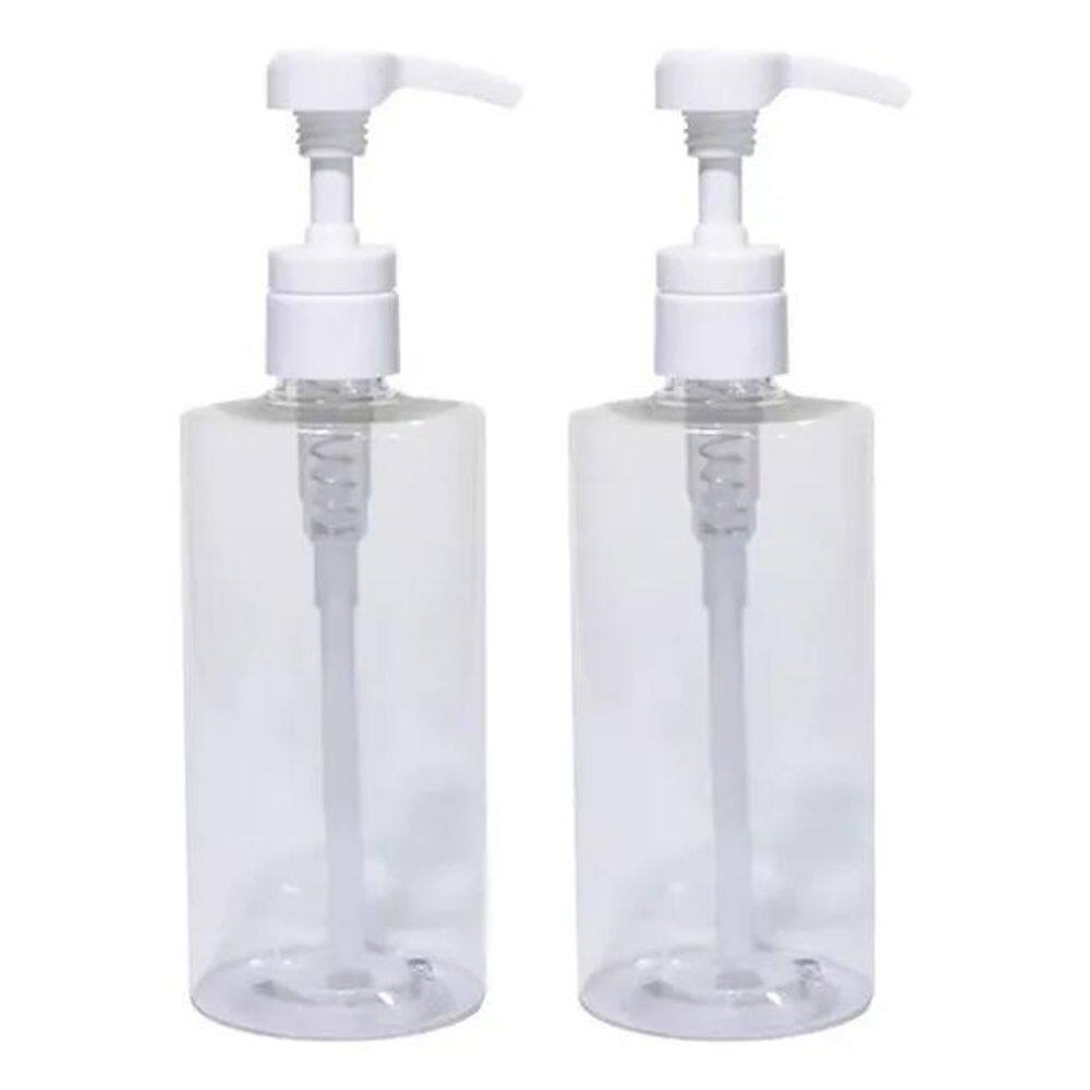 2 Frasco Porta Shampoo Cond Sabonete Liq Válvula Pump 500Ml