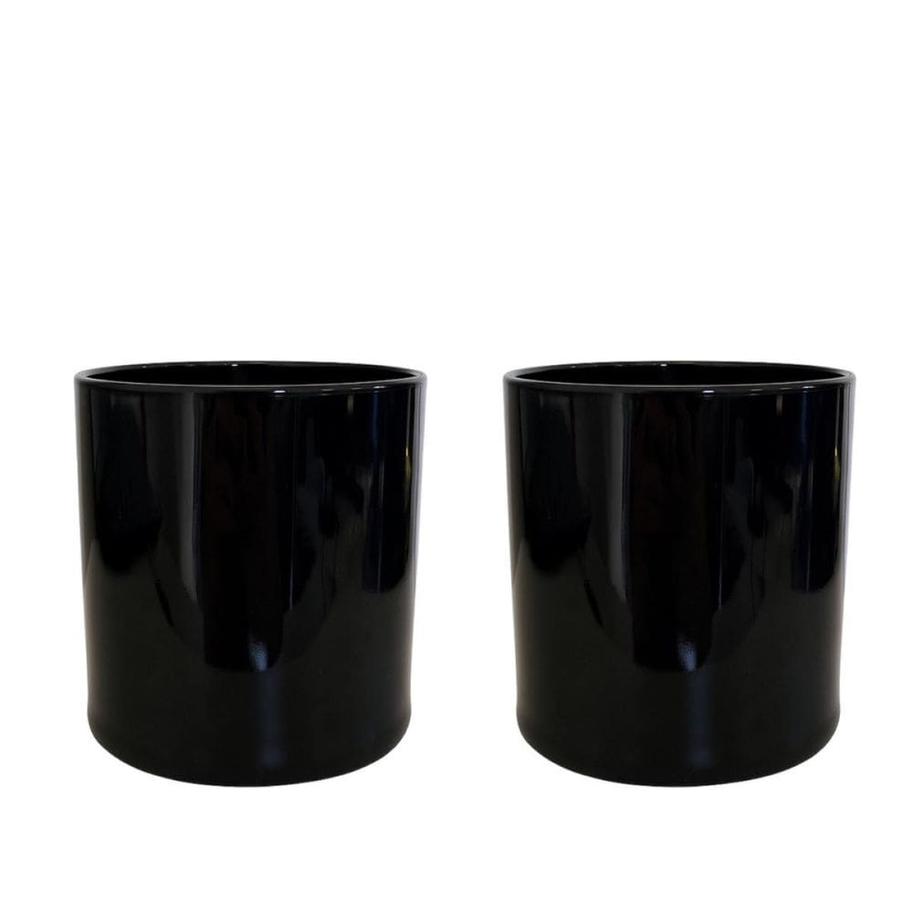 Kit 2 Copos De Vidro Whisky Preto 230 Ml