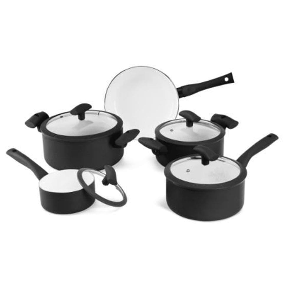 Jogo De Panelas Soft Touch Hercules Antiaderente 5Pçs Preta