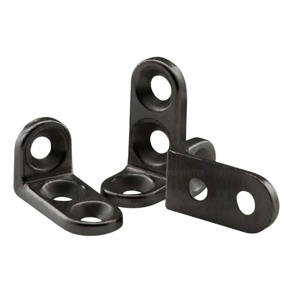 100 Cantoneira Branca 13X20 3 Furos Metal Zamac Refor Preta