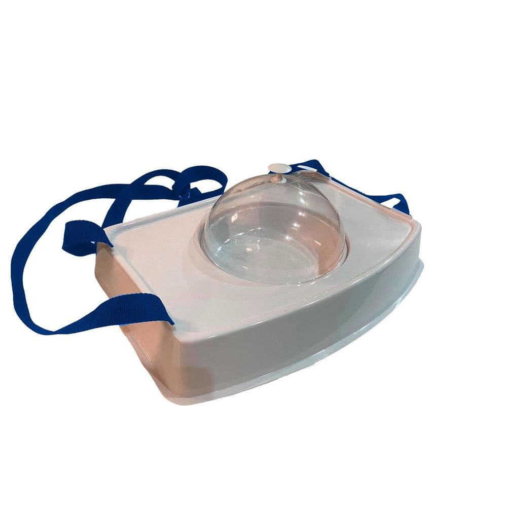 Bandeja Degustação Tampa - Modelo Cloche Alça Na Cor Ciano