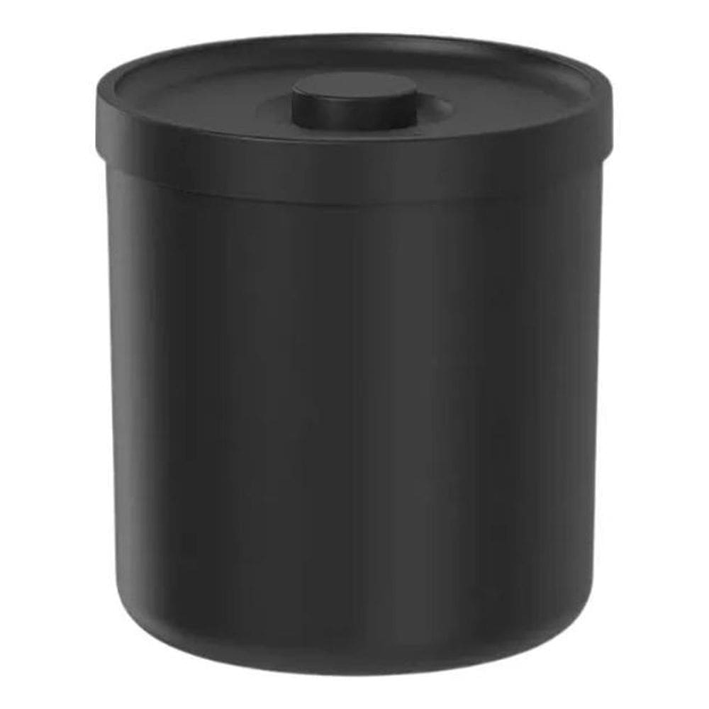 Lixeira Preta Bold 6Lt Com Tampa Banheiro Cozinha Fosca Ou