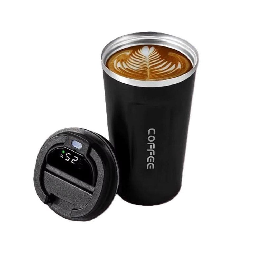 Caneca Copo Térmico 510Ml Inox Com Tampa Digital - Preto