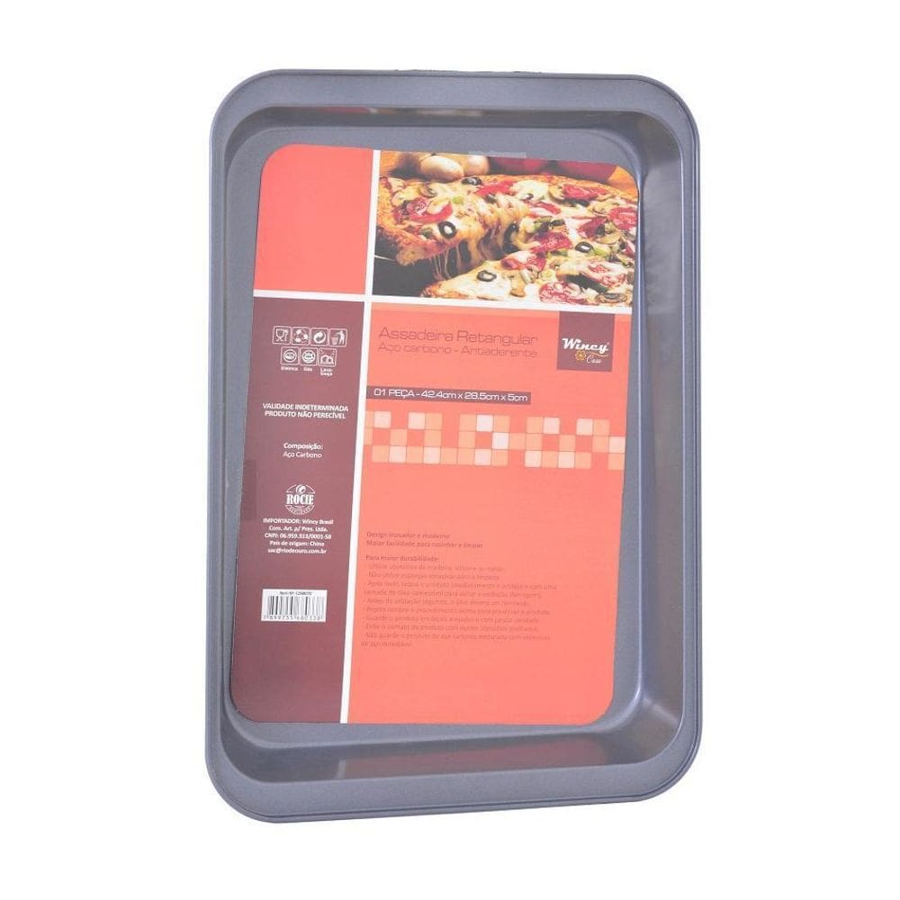 Assadeira 47X29X05 Cm Retangular Aço Carbono