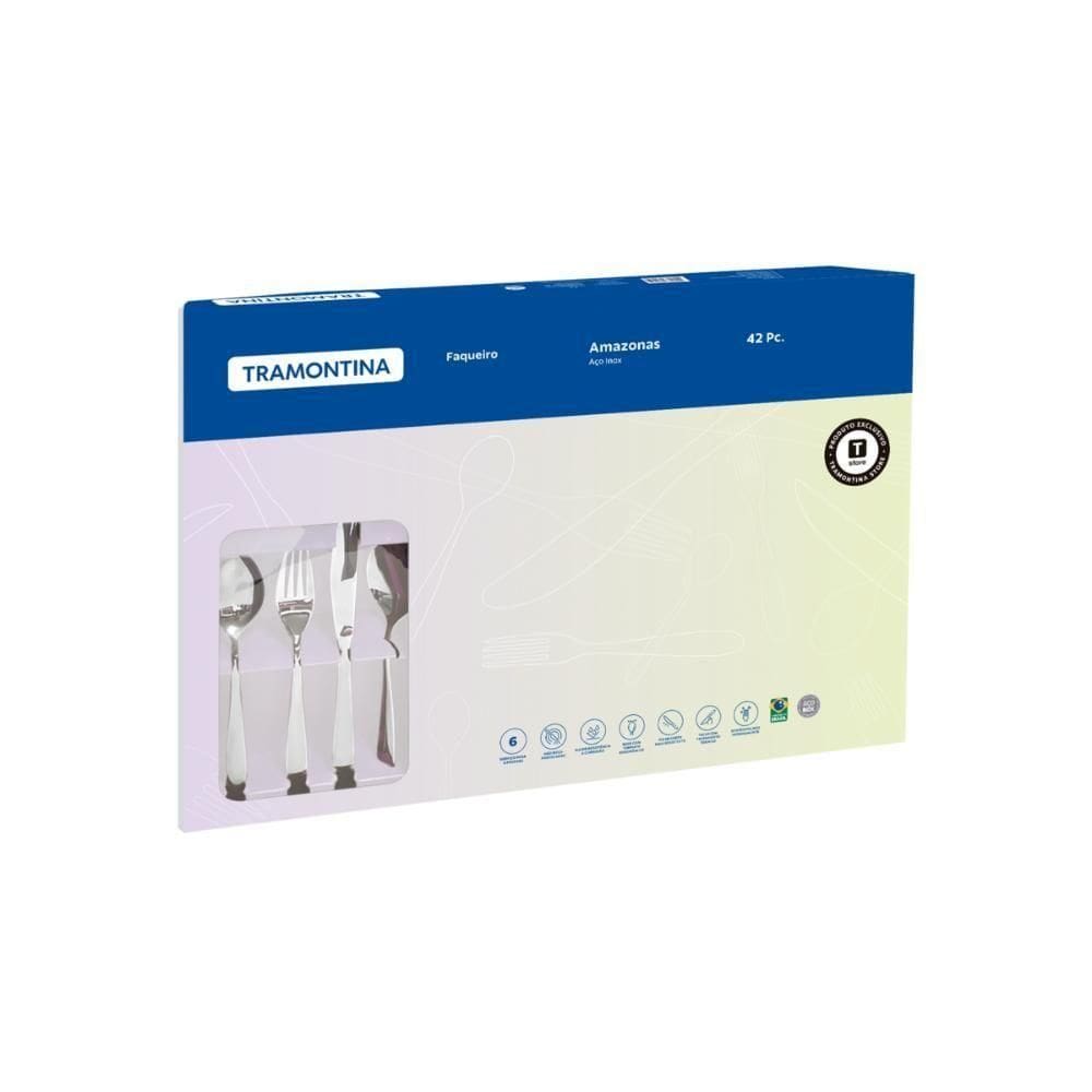 Faqueiro Para Churrasco Tramontina Amazonas Em Aço Inox 42 Peças