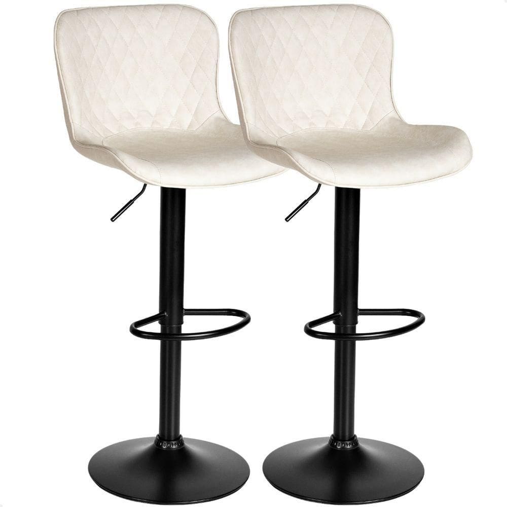 Banqueta Para Cozinha Americana Alta Bar Balcão P080 Kit 02 Unidades Bege