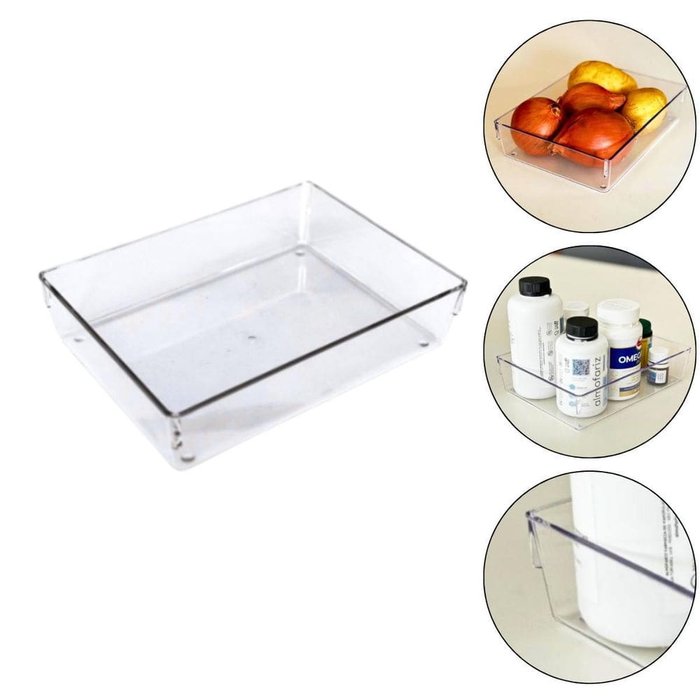 Organizador De Gavetas Multiuso Modular Cor Transparente G