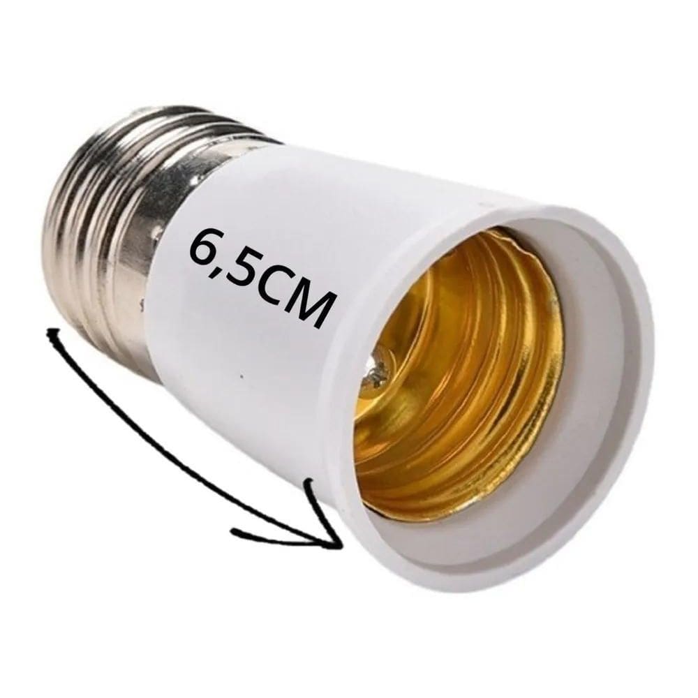 Prolongador Extensor Adaptador Soquete Lâmpada E27 - 65Mm