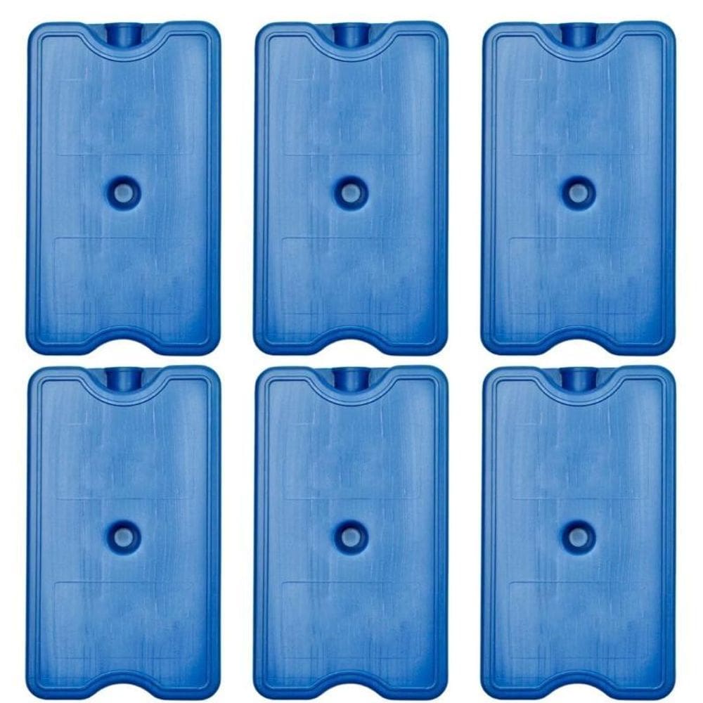 Placa Gelo Gel Reutilizável 500Ml Kit 6 Unid 17,5X10X3,5Cm