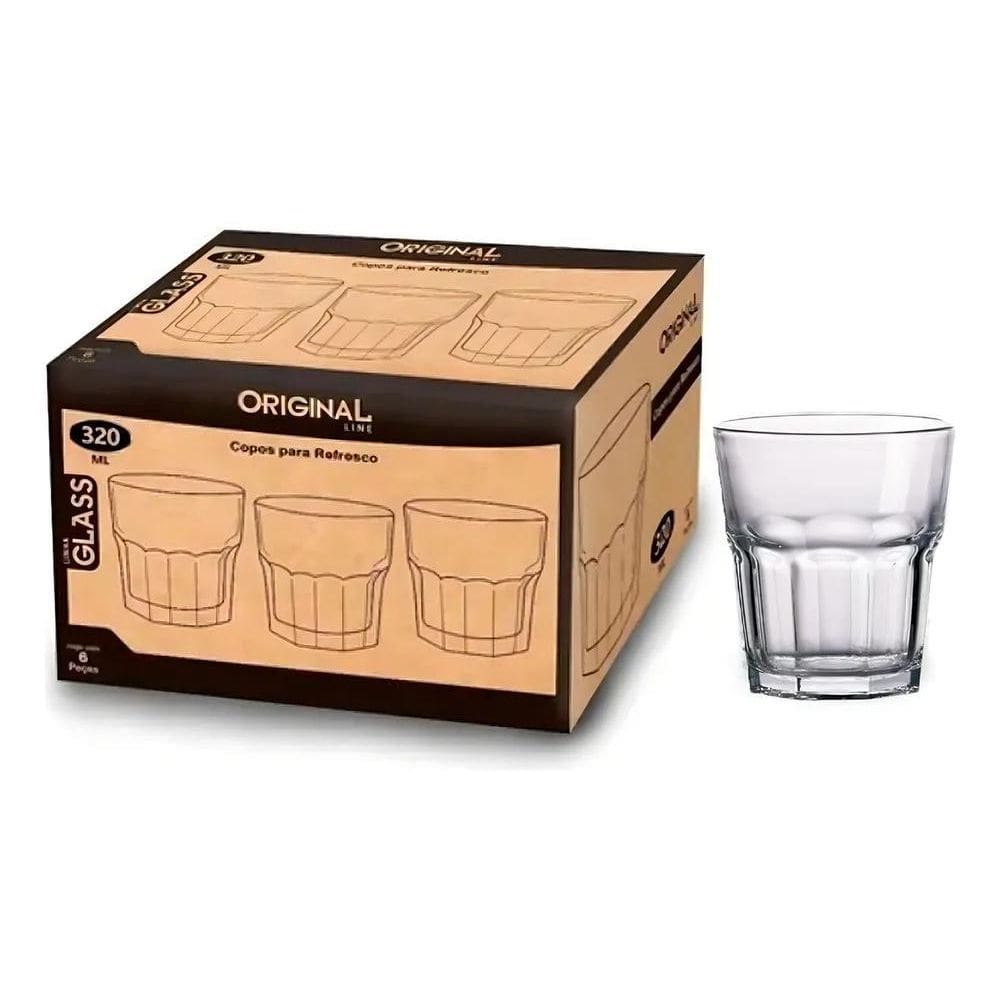 Copo 310 Ml Refresco Água Suco Refrigerante Whisky Jogo Com