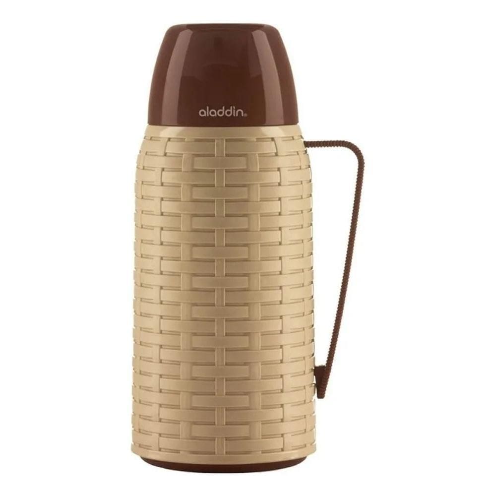 3X Garrafa Térmica Aladdin Rattan Bege Creme 1L R3861 Cor Be