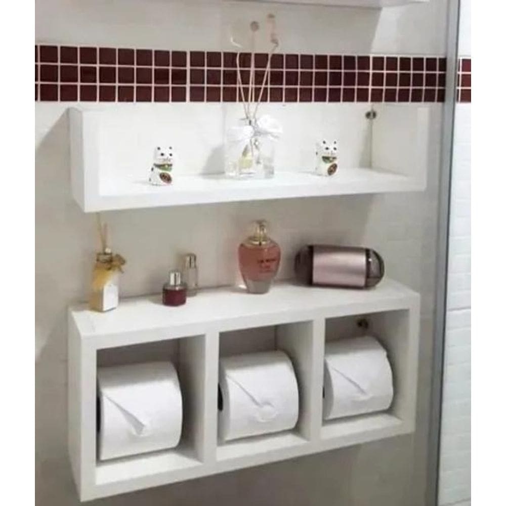 2X Kit 2 Unidades Nicho Decorativo Prateleira Para Banheiro
