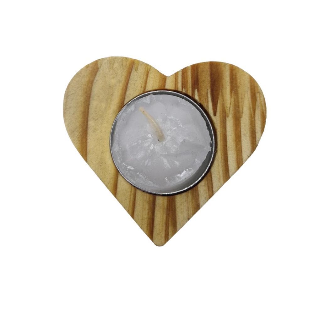 Porta Vela Rechaud Coração Madeira Decoração Presente