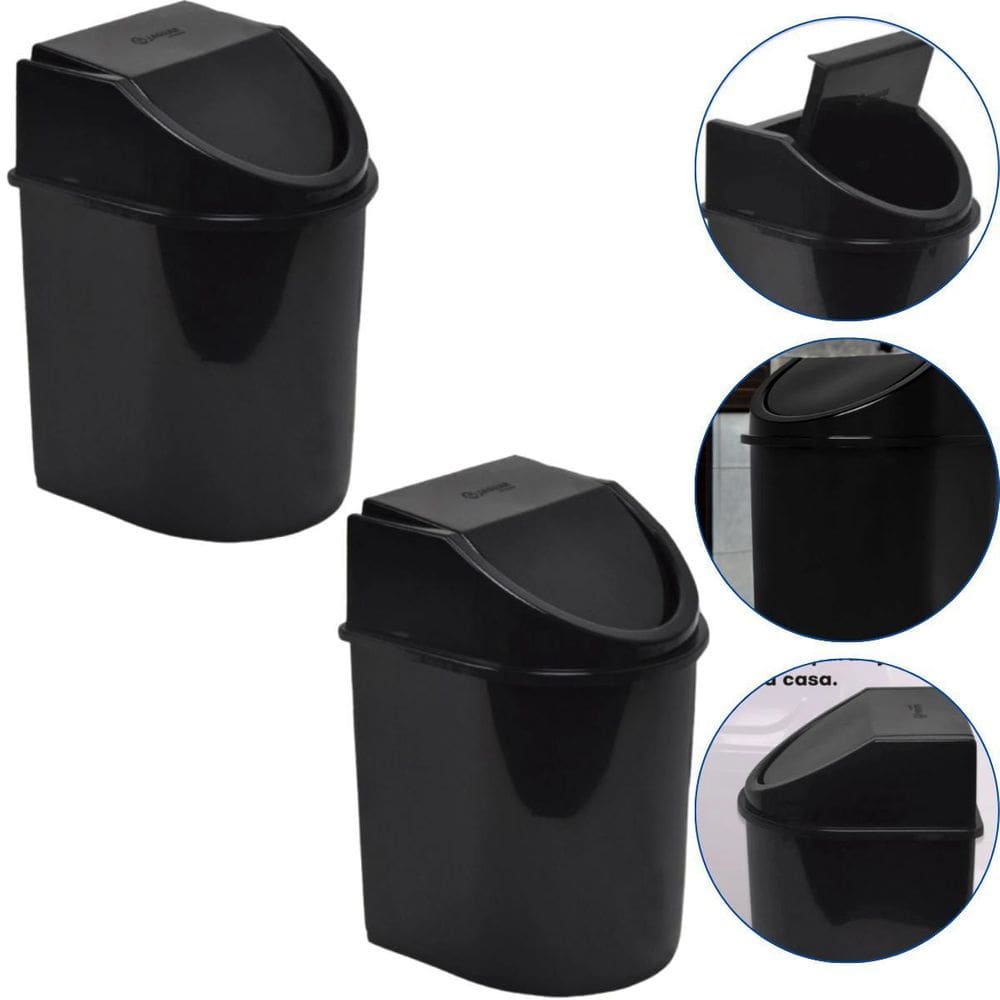 Kit 2 Lixeira Basculante Multiuso Tampa 12 L Eco Nature