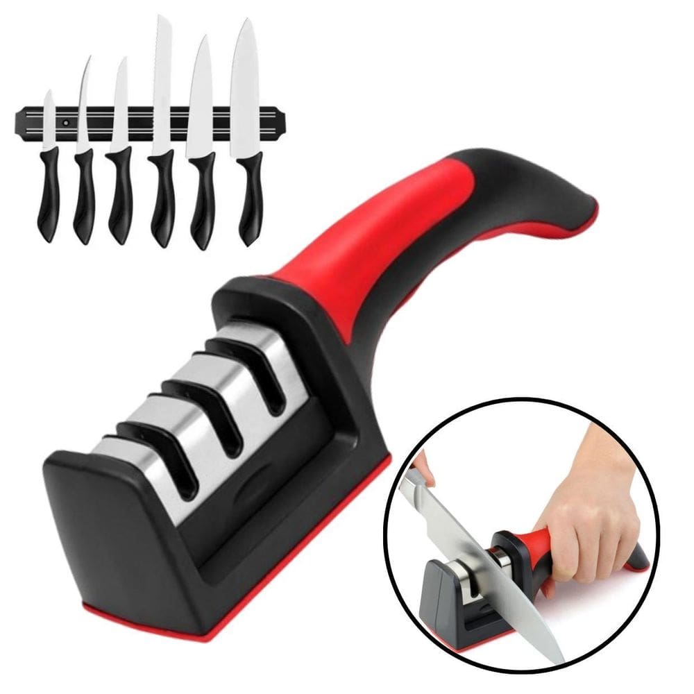 Amolador De Facas 3 Opções Inox Fio