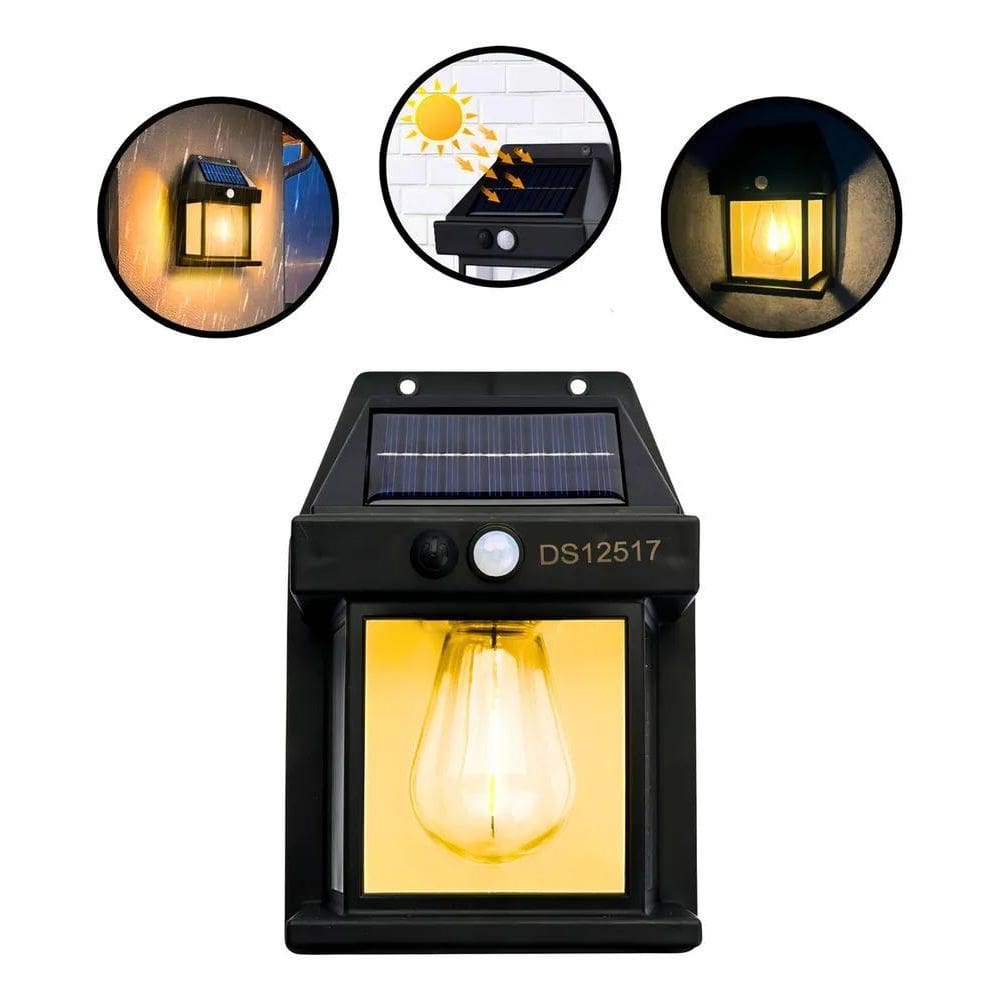 Arandela Solar Led Recarregável Para Ambientes Externos Estr