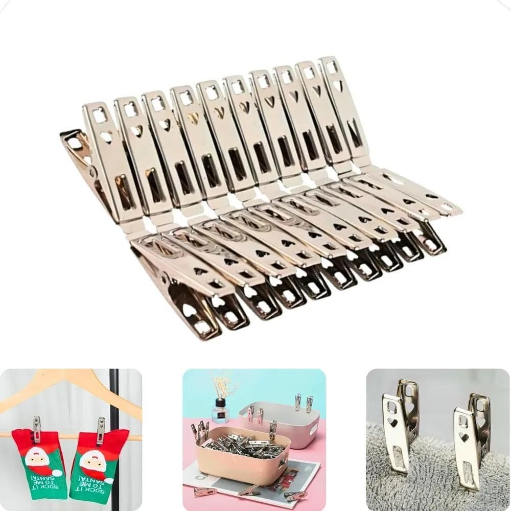 10X Prendedor Pregador Roupas Alimentos Artesanato Inox 40
