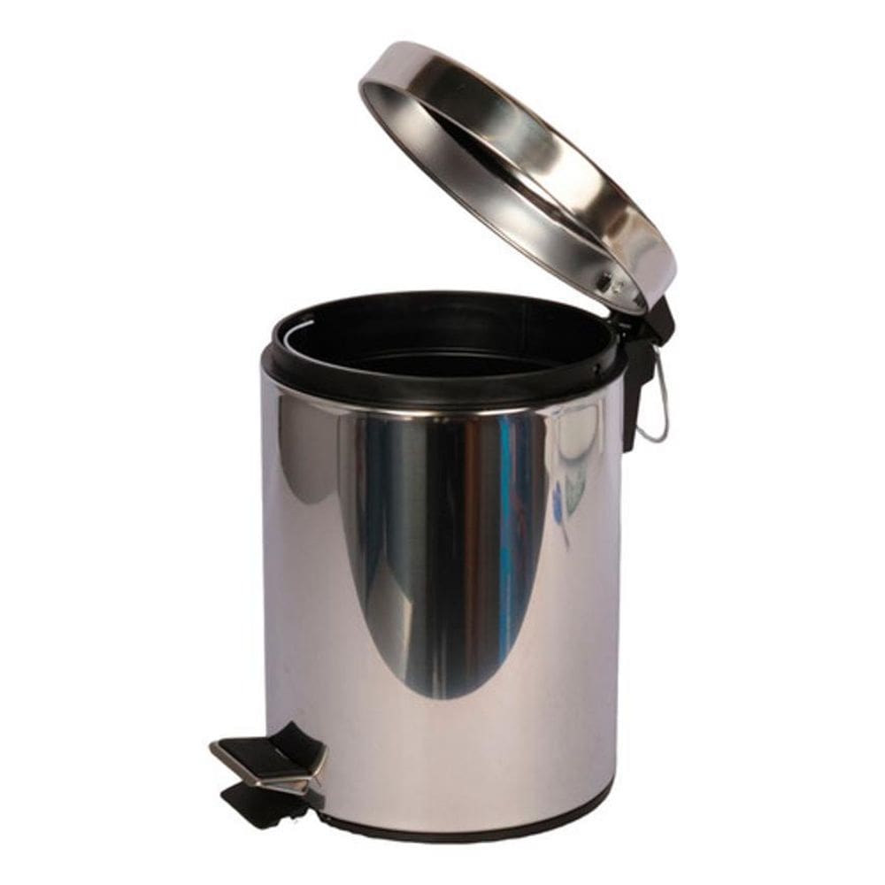Lixeira Cinza E Preta Inox 5 Litros Casablanca Essential