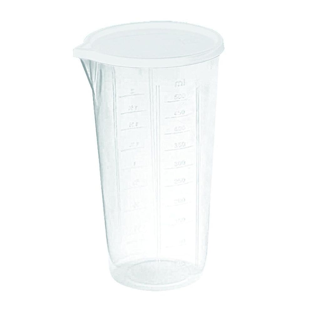 Copo Medidor Multiuso Transparente Tampa Branca E Bico 500Ml